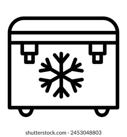 Ice Box Vector Line Icon Design