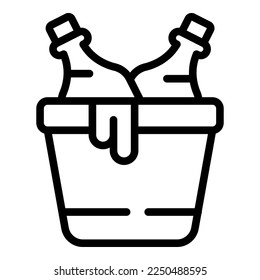 Ice box wine icon outline vector. Cellar barrel. Winery food