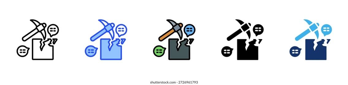 Ice Breaker Icon Collection With Multiple Styles