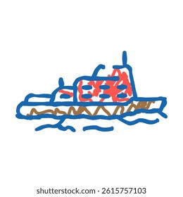 ice breaking ships doodle icon sketch vector. ice breaking ships sign. isolated symbol illustration