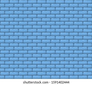 Ice brick Blue wall seamless pattern. Winter cold endless background. Vector
