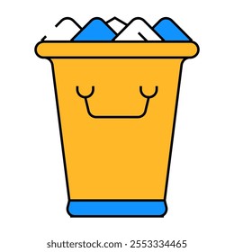 ice bucket bartender line icon vector. ice bucket bartender sign. isolated symbol illustration