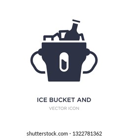 ice bucket and bottle icon on white background. Simple element illustration from Drinks concept. ice bucket and bottle sign icon symbol design.