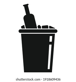 Ice bucket bottle icon. Simple illustration of ice bucket bottle vector icon for web design isolated on white background