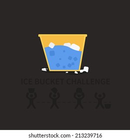 Ice bucket challenge ALS. Vector illustration