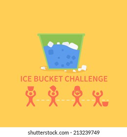 Ice bucket challenge ALS. Vector illustration
