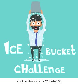 Ice Bucket Challenge Charity Activity. social action unites people in the fight against the disease. vector illustration.