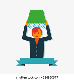 Ice Bucket Challenge concept icon label