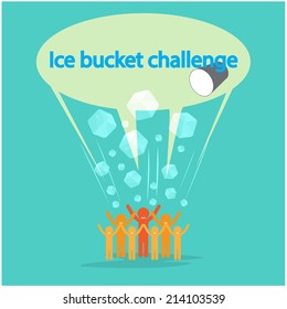 Ice Bucket Challenge concept. Vector illustration