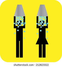  Ice bucket challenge flat icon. Vector illustration.