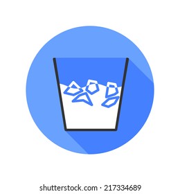Ice Bucket Challenge icon long shadow. Vector illustration