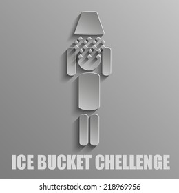 Ice bucket challenge on a gray background