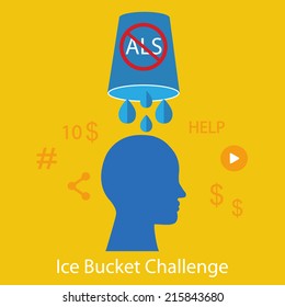  Ice Bucket Challenge vector illustration ALS concept