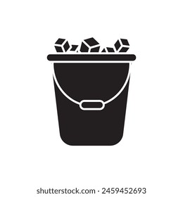 Ice Bucket Icon Design, isoliert auf weißem Hintergrund, Vektorillustration