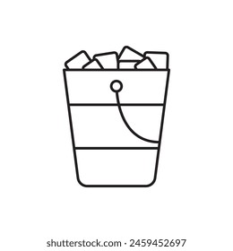 Ice bucket icon design, isolated on white background, vector illustration