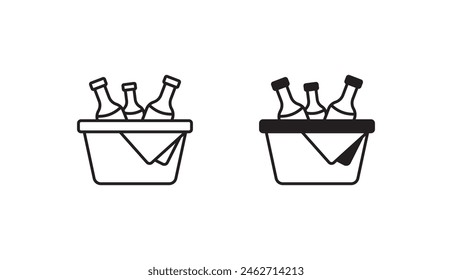 Ice Bucket icon design with white background stock illustration