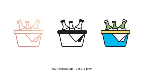 Ice Bucket icon design with white background stock illustration