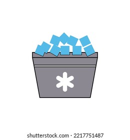 Ice bucket icon flat style design. Ice bucket vector illustration. isolated on white background.