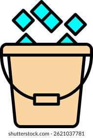 Ice Bucket Line Filled Vector Icon Design