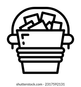 ice bucket line style icon, vector icon can be used for mobile, ui, web