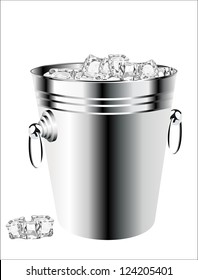 ice bucket on white background