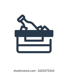 Ice Bucket Vector Icon for Songkran