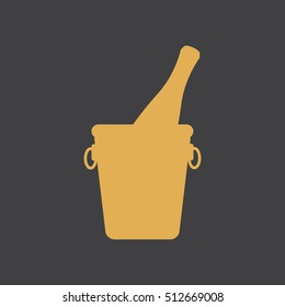 Ice bucket with wine bottle icon