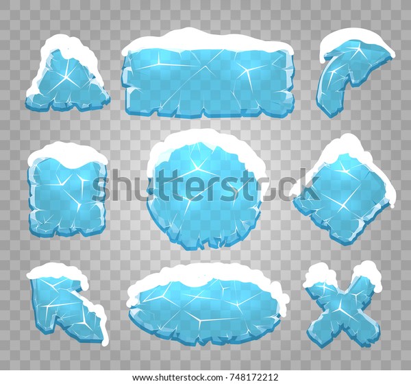 氷ボタン 氷結晶パネル ひし形ガラスの冷凍フレームベクターイラスト のベクター画像素材 ロイヤリティフリー