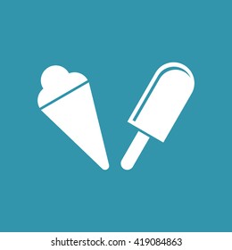 Ice Candy & Ice Cream Cone Icon. Eps-10.