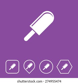 Ice Candy Icon on Flat UI Colors with Different Shapes. Eps-10.