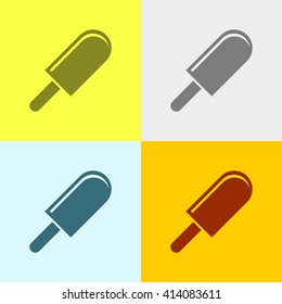 Ice Candy Icon on Four Different Backgrounds. Eps-10.