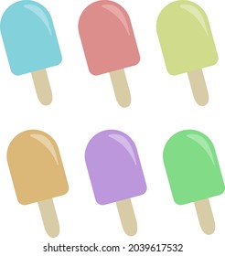 
Ice candy illustration set cute simple colorful