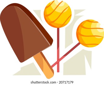 ice candy and sweet candies	