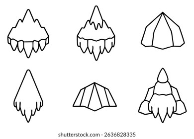 Ice Caps Line Art Illustration Detailed Sketch for Printing (2)
