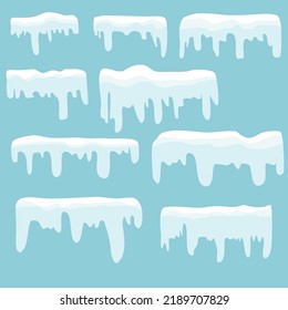 Colección de conjunto de ilustraciones vectoriales de capas de hielo