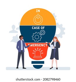 ICE - In Case of Emergency acronym. business concept background.  vector illustration concept with keywords and icons. lettering illustration with icons for web banner, flyer
