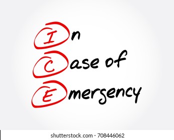 ICE - In Case of Emergency, acronym health concept background