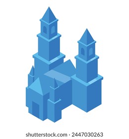 Ice castle icon isometric vector. Ice rink. Sport arena