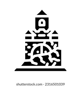 ice castle winter season glyph icon vector. ice castle winter season sign. isolated symbol illustration