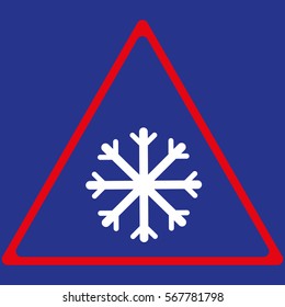 ice caution snow road way icon