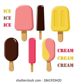 Ice ceram vector icons set