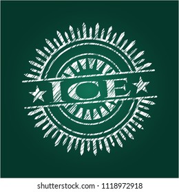 Ice chalkboard emblem written on a blackboard