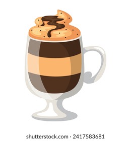 Ice chocolate coffee icon illustration. Vector design