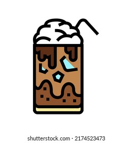 ice chocolate color icon vector. ice chocolate sign. isolated symbol illustration