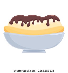 Ice chocolate cream icon cartoon vector. Banana split. Vanilla snack