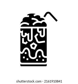 ice chocolate glyph icon vector. ice chocolate sign. isolated contour symbol black illustration