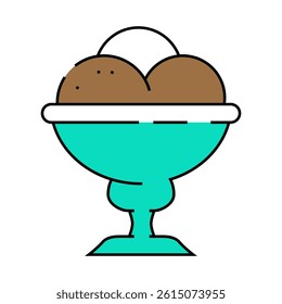 ice chocolate line icon vector. ice chocolate sign. isolated symbol illustration