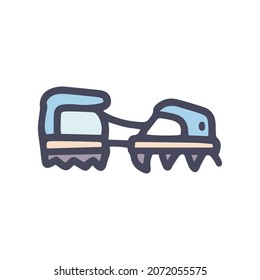 hilo de escalada de hielo color vectorial doodle icono simple