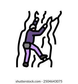 ice climbing winter sport color icon vector. ice climbing winter sport sign. isolated symbol illustration