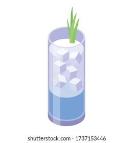 Ice cocktail icon. Isometric of ice cocktail vector icon for web design isolated on white background